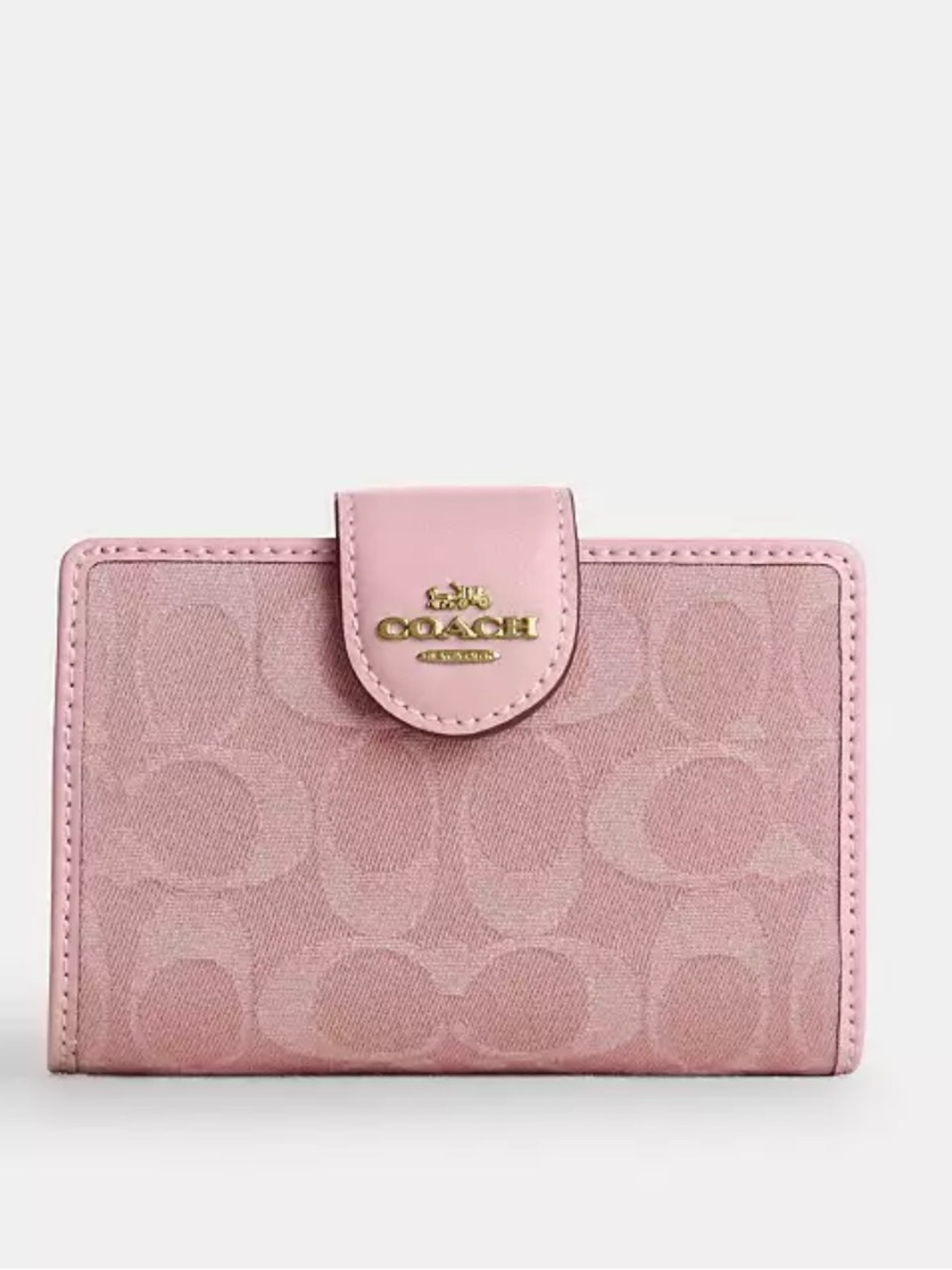 Coach Medium Corner Zip Wallet Pink Denim - Picture 2 of 3